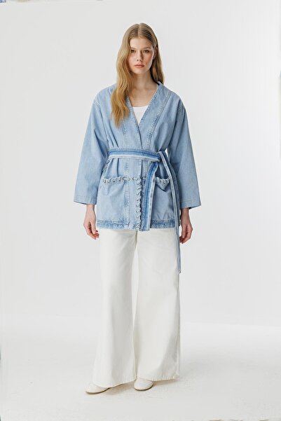 Hooopstore Sinna Knit Light Blue Denim Jacket