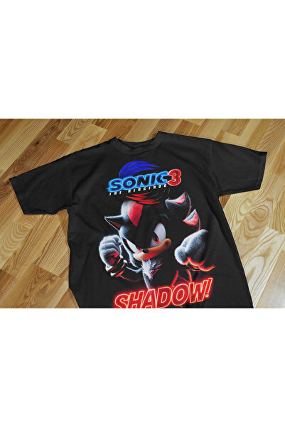 Texclusive تي شيرت أسود للأطفال سونيك القنفذ