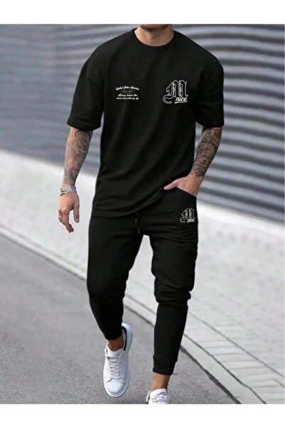 Massgai Unisex Design M szép nyomtatott alsó felső öltöny póló tréningruha szett