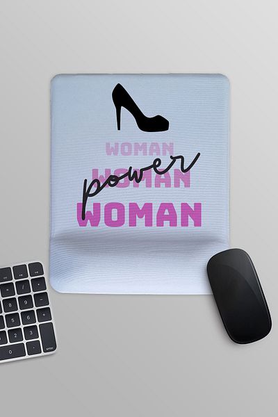 qoeuyl boutique Power Woman τυπωμένο ορθογώνιο ποντίκι με υποστήριξη καρπού
