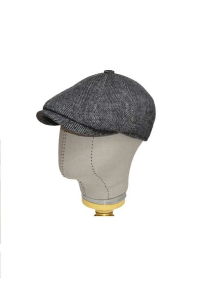 ergül çanta Men's Herringbone Gray Beckham, Thomas Shelby English Style Cap Hat