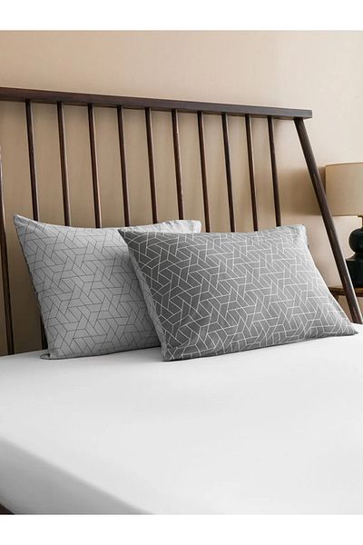 LC Waikiki Lcw Home Gray Patterned Pillow Case 2 Pack 50X70 cm