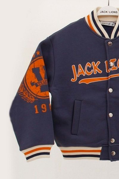 wakawakakidsstore Boys' College Cardigan with Snap Pocket - 7-8 Years - Indigo