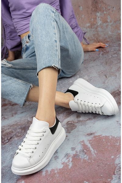 Three Bross Adidași ortopedici casual - pantofi sport alb-negru