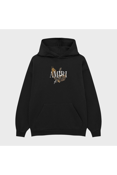 TRAGEDY هودي سويت شيرت كبير الحجم مطبوع عليه شعار النسر للجنسين مكون من 3 خيوط