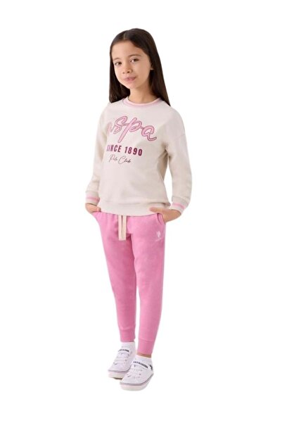 Waka Waka Costum de trening pentru fetiță, cu imprimeu cu sclipici în față USPA