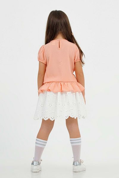 wakawakakidsstore Kids Girls Scallop Skirted Ruffle Detailed T-Shirt Set