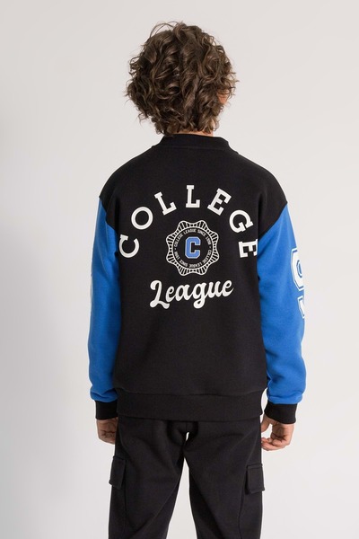 Waka Waka Boys' College Cardigan with Printed Snap Closure on the Front and Back Sleeves