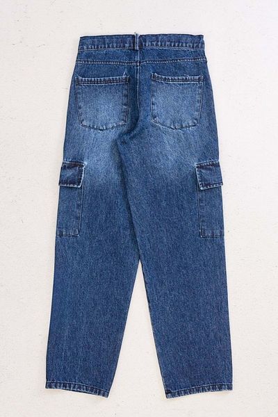 Hopi Kids Cargo Pocket Bagi Model Jeans - Indigo - 10-11 Years