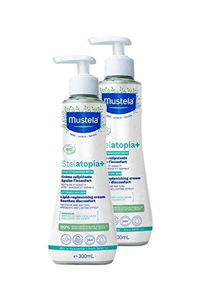 Mustela ستيلاتوبيا زجاجة كريم تجديد الدهون مع مضخة 300 مل 2 قطعة