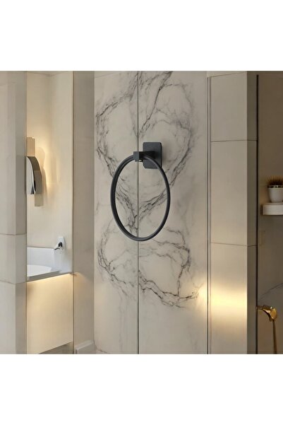 Ahlat Store Banyo Havluluk Mutfak Havluluk Güçlü Yapıştırma Oval Metal Havluluk Yapışkanlı Havluluk