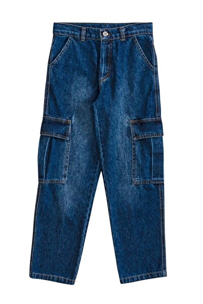 ww waka waka kids store Blugi Bagi Model cu buzunare cargo - Bleumarin - 10-11 ani