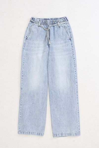 wakawakakidsstore Wide Leg Double Pocket Trousers with Elastic Waist Detail - Blue