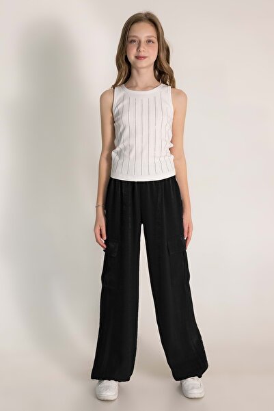 Hopi Kids Γυαλιστερό Flowy Elastic Cargo Παντελόνι για Κορίτσια