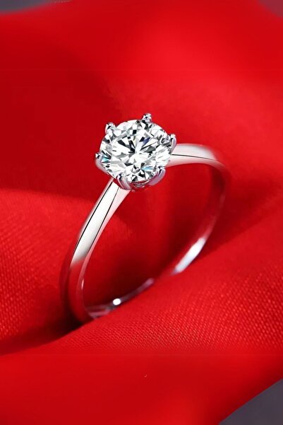Crystal Diamond Zirconia Klasik, evlilik teklifi ve sevdiğinize hediye için 0.98 karat tektaş yüzük(kararmaz,solmaz)