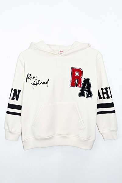 Waka Waka Суитшърт за момче - Принтирани предни ръкави, джоб „кенгуру“ и качулка