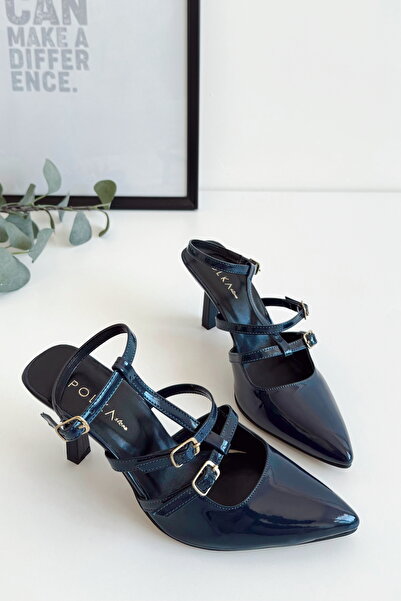 POLKA STORE Choice Стрічка Деталізована Знімний Ремінець Апарат Rugan Синій Гострий Носок На підборах Жіноче Взуття