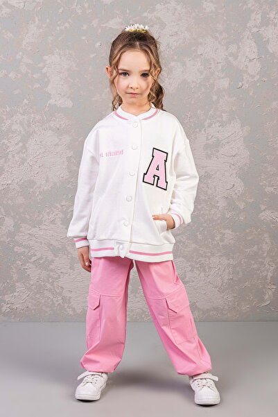 Waka Waka Front Back Printed Girl's College Cardigan with Snap Closure