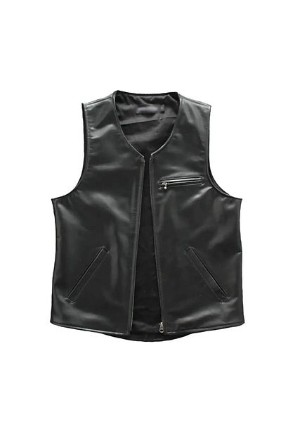 NYC GİYİM TEKSTİL Prof Model Zik Genuine Lambskin Slim Fit Vest