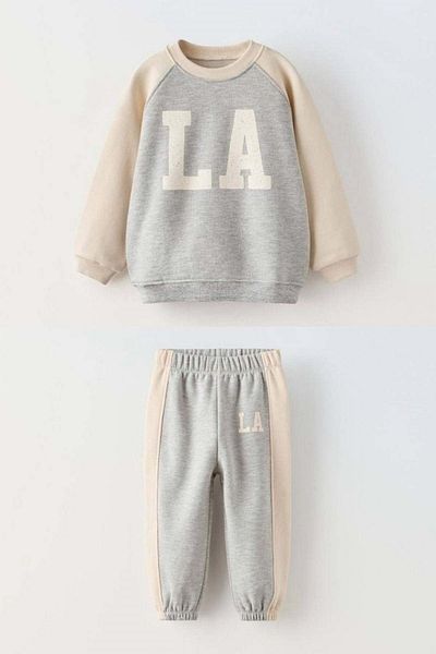 wakawakakidsstore Front Printed Fence Color Boys' Tracksuit Set