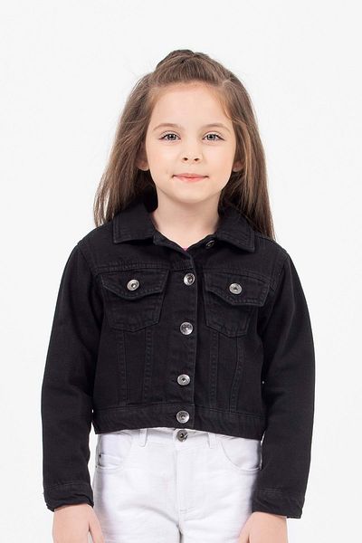Hopi Kids Jachetă crop detaliată cu buzunar cu închidere cu nasturi