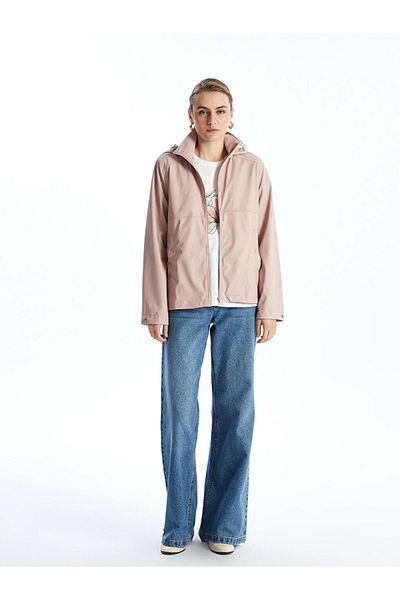 LC Waikiki Lcwaikiki Classic Hooded Solid Leather Look Women's Raincoat