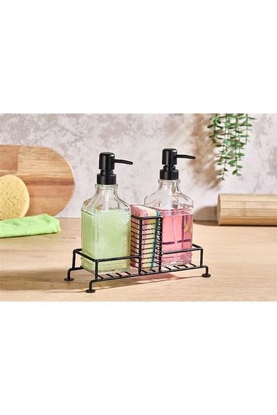 Akayev 2 Li Liquid Soap Dispenser with Stand Black