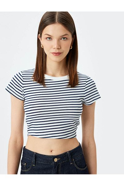 Koton Crop Crew Neck Short Sleeve Slim Fit T-Shirt