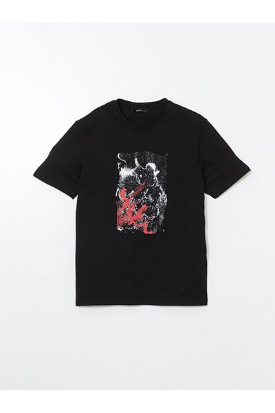 LC Waikiki Ανδρικό μπλουζάκι XSIDE Crew Neck με στάμπα χτενισμένο βαμβακερό