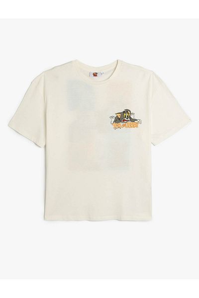 Koton Tom and Jerry Licensed Back Printed Crew Neck Oversize T-Shirt