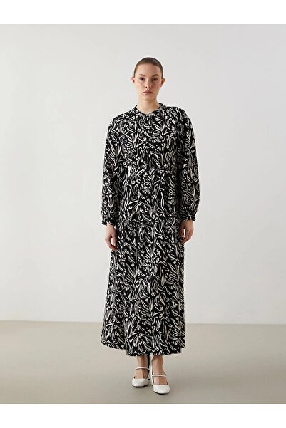 LC Waikiki Rochie de damă cu model LCW Modest Black Judge Guler