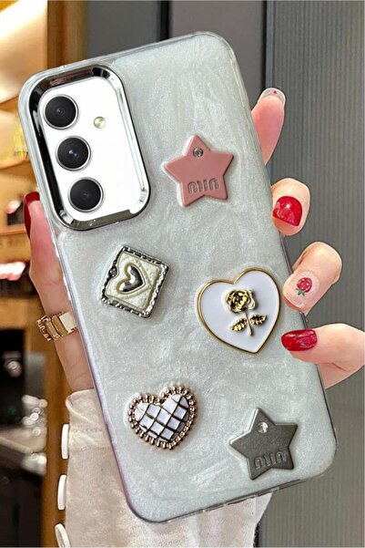 3GEN CASE Samsung Galaxy A54 Uyumlu 3D Taş Kurdele Kelebek Kalp Glitter Motif...