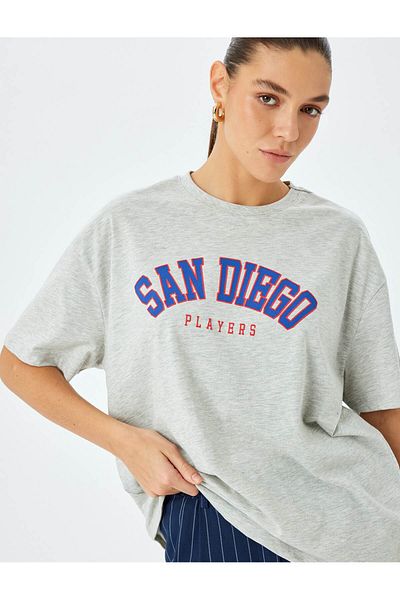 Koton Crew Neck Short Sleeve Printed T-Shirt