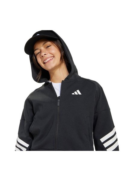 adidas Unisex Children's Black Jacket Jg Fi 3S Fz Jj4847