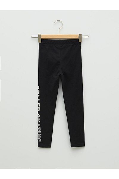 LC Waikiki Leggings lungi pentru fete din bumbac imprimat cu talie elastică (S2)