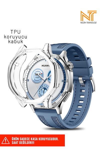 Nezih Case حافظة حماية متوافقة مع ساعة Huawei Watch Gt 5 مقاس 46 ملم من مادة TPU (سيليكون ناعم).