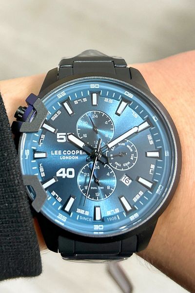 Lee Cooper With Calendar Steel Band Inner Functions Active 5 Atm Water Resistant Men Wristwatch