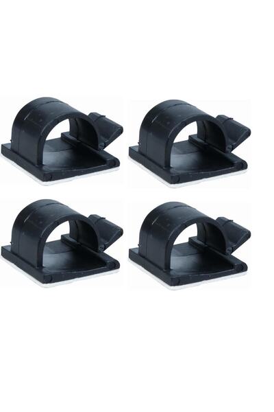 Mykablo Yapışkanlı Kablo Tutucu Klips 25x25 Siyah - 10 Adet