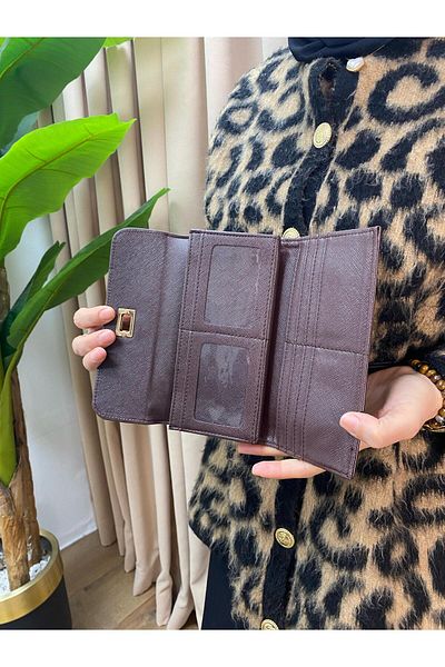 H&D COLLECTİON Много полезен голям портфейл с 8 отделения за карти и монети [ШИРИНА 18,5 СМ, ВИСОЧИНА 10 СМ]