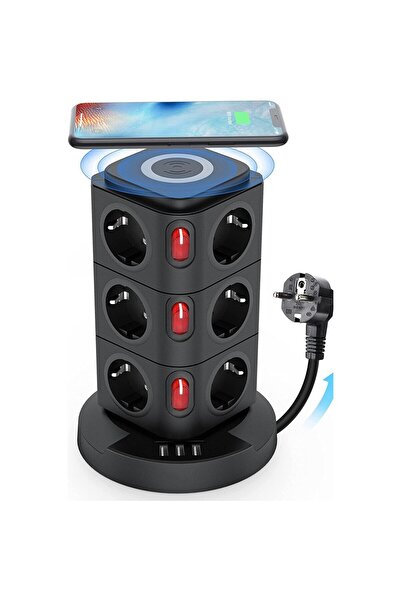 Fillikutum Akıllı Priz Magsafe Özellikli Akıllı Priz 12xpriz 1xusb 2xtype-c 2.4 Amper Wireless Kablolu Priz