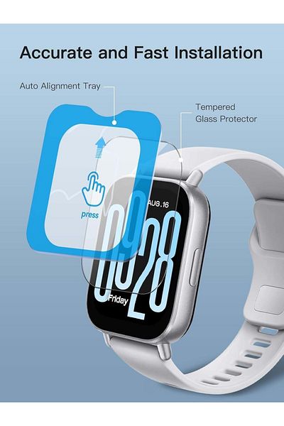 Nezih Case واقي شاشة من الزجاج المقوى المتوافق مع ساعة Xiaomi Redmi Watch 5 Active