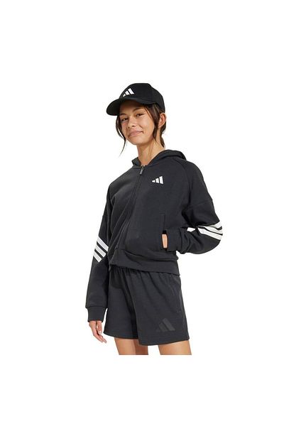adidas Children's Black Jacket Jg Fi 3S Fz Jj4847