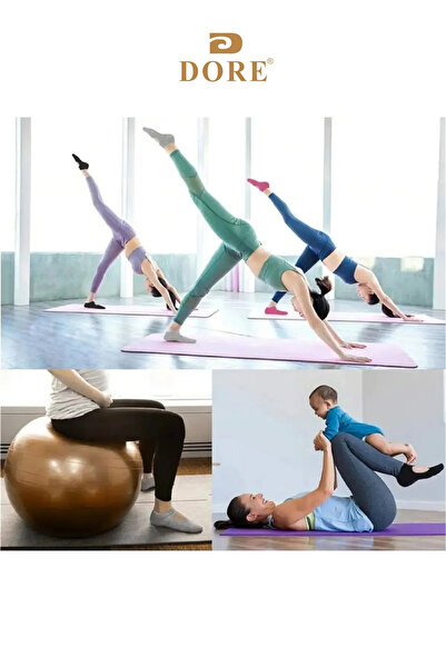 Dore Orijinal Kadın 3 Çift Kaymaz Pilates Ve Yoga Kaydırmaz Tabanlı Plates Bale Dans Çorabı - 3 X Pembe