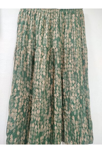 sercan konfeksiyon KADIN 3 KATLI GENİŞ KESIM FIRFIRLI VİSKON ETEK