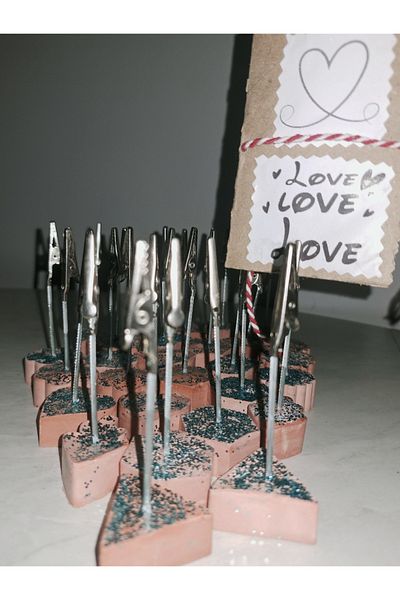 Butik Crocodile Mouth Shaped Silvery Pink Color Note Holder 3 Pcs