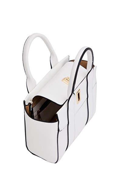 Madamra White Women's Mini Tote Hand and Shoulder Bag