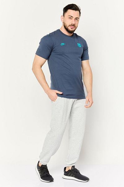Nike Men Sportswear Fit Short Sleeves Football Club Barcelona T-shirt, Slate Blue