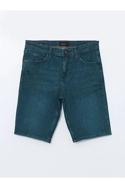 LC Waikiki Ανδρικό τζιν σορτς LCW Jeans Green Slim Fit