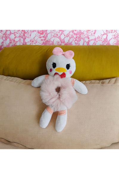 KANİNCHEN Hayvan Figürlü Peluş Saç Bağlama Tokası Sevimli Simit Toka