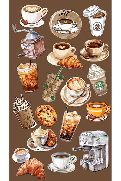 Major Selection Vintage Coffee agenda - Αδιάβροχες ετικέτες και αυτοκόλλητο ημερολογίου σύννεφο